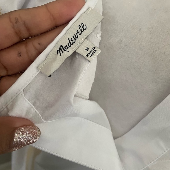 Madewell Embroidered Poplin Puff-Sleeve Cutout Crop Top - Picture 5 of 7